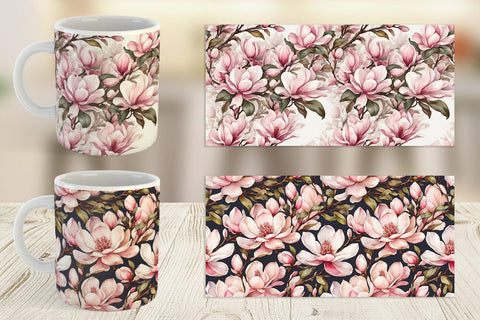 Mug Wrap Magnolia Pattern Sublimation artnoy 