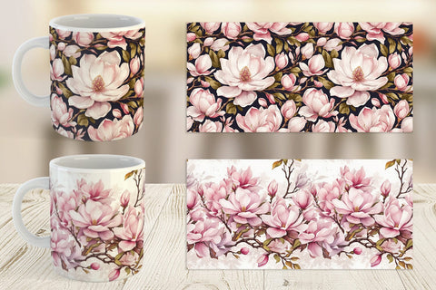 Mug Wrap Magnolia Pattern Sublimation artnoy 
