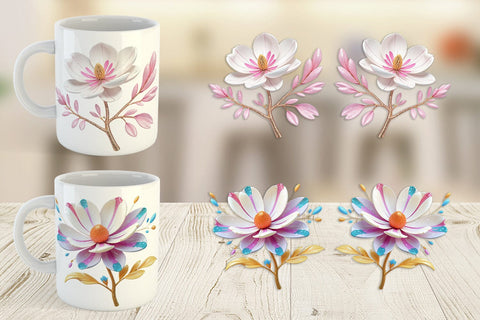 Mug Wrap Magnolia Vibrant Sublimation artnoy 