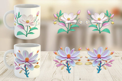 Mug Wrap Magnolia Vibrant Sublimation artnoy 