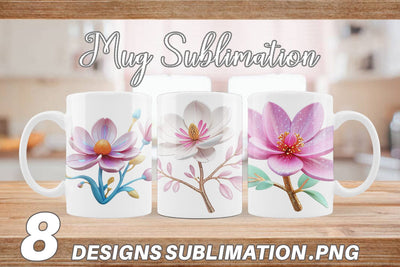 Mug Wrap Magnolia Vibrant Sublimation artnoy 