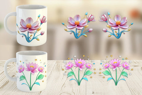 Mug Wrap Magnolia Vibrant Sublimation artnoy 