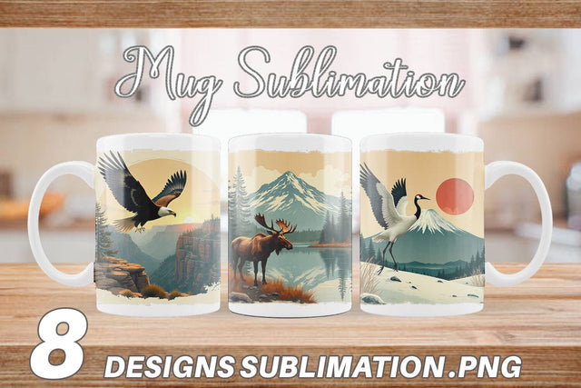 Mug Wrap Majestic Animal Posters Sublimation artnoy 