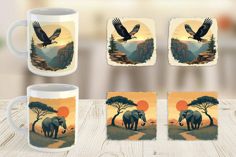 Mug Wrap Majestic Animal Posters Sublimation artnoy 
