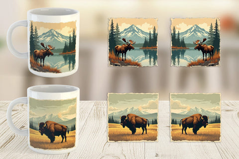 Mug Wrap Majestic Animal Posters Sublimation artnoy 