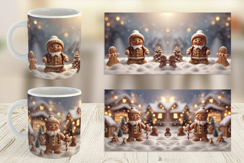 Mug Wrap Man Gingerbread Christmas Sublimation artnoy 