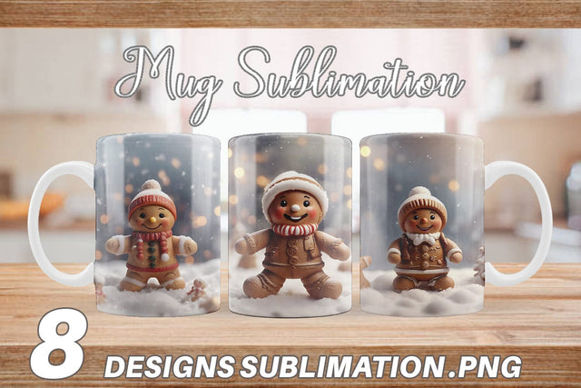 Mug Wrap Man Gingerbread Christmas Sublimation artnoy 