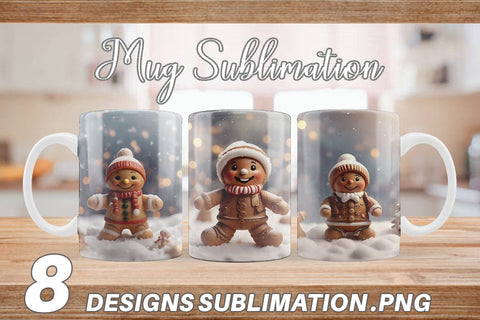 Mug Wrap Man Gingerbread Christmas Sublimation artnoy 