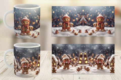 Mug Wrap Man Gingerbread Christmas Sublimation artnoy 