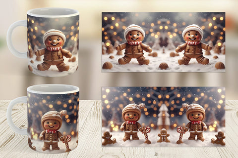 Mug Wrap Man Gingerbread Christmas Sublimation artnoy 