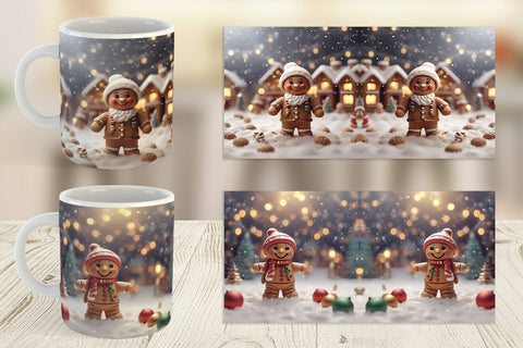 Mug Wrap Man Gingerbread Christmas Sublimation artnoy 