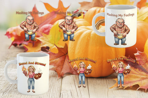 Mug Wrap Manic Harvest Prep Retro Sublimation artnoy 