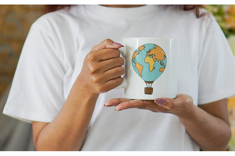 Mug Wrap Map Hot Air Balloon Sublimation artnoy 