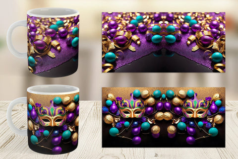 Mug Wrap Mardi Gras Glitter Sublimation artnoy 