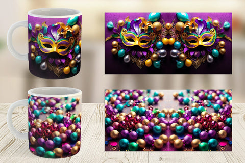 Mug Wrap Mardi Gras Glitter Sublimation artnoy 