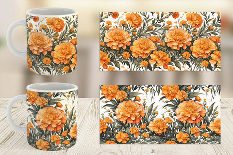 Mug Wrap Marigold Pattern Sublimation artnoy 