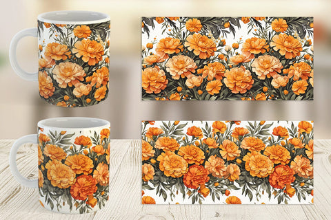 Mug Wrap Marigold Pattern Sublimation artnoy 