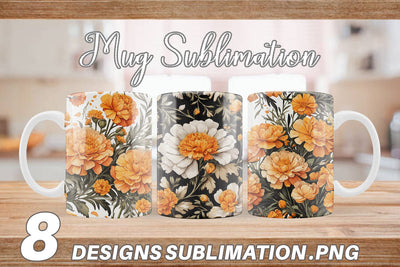 Mug Wrap Marigold Pattern Sublimation artnoy 