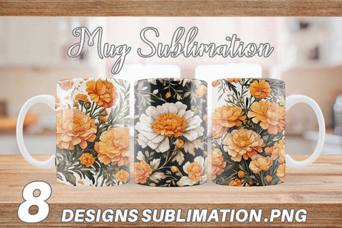 Mug Wrap Marigold Pattern Sublimation artnoy 