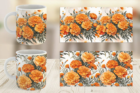 Mug Wrap Marigold Pattern Sublimation artnoy 