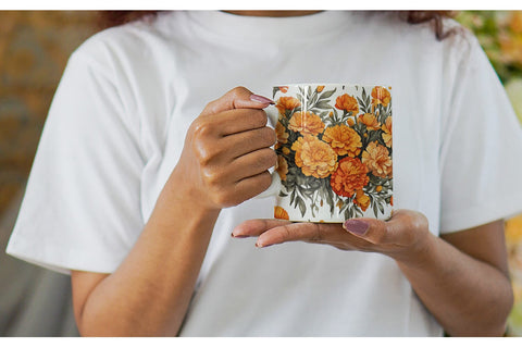Mug Wrap Marigold Pattern Sublimation artnoy 