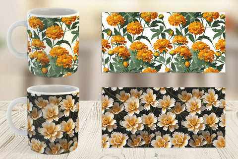 Mug Wrap Marigolds Pattern Sublimation artnoy 