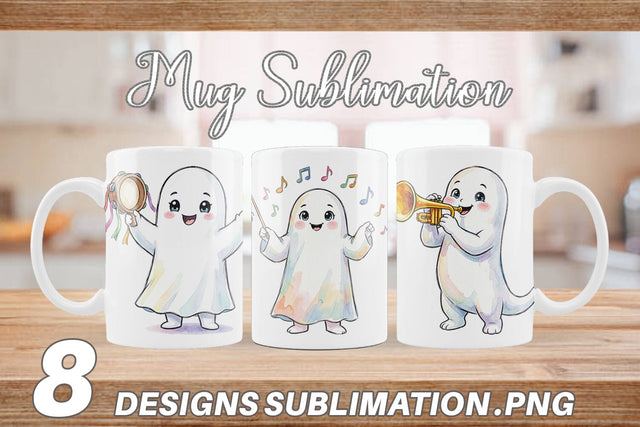 Mug Wrap Melodic Music Teacher Ghost Sublimation artnoy 