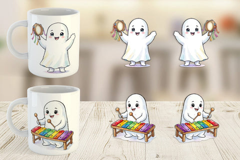 Mug Wrap Melodic Music Teacher Ghost Sublimation artnoy 