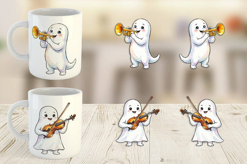 Mug Wrap Melodic Music Teacher Ghost Sublimation artnoy 