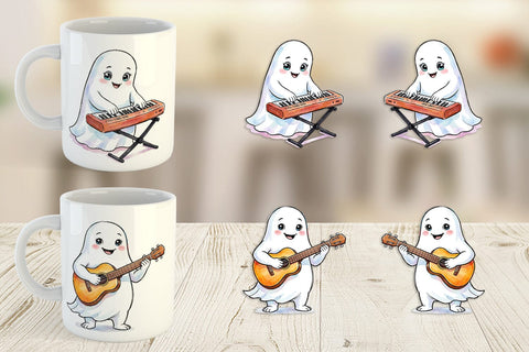 Mug Wrap Melodic Music Teacher Ghost Sublimation artnoy 