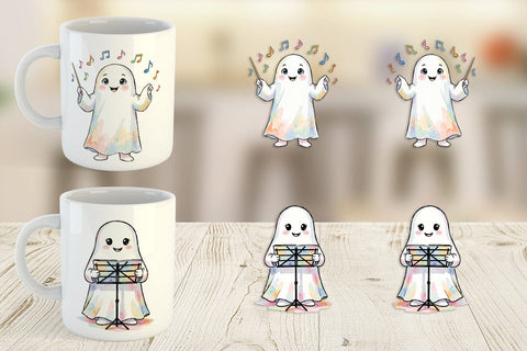 Mug Wrap Melodic Music Teacher Ghost Sublimation artnoy 