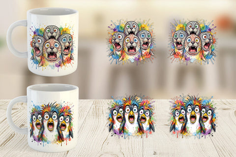 Mug Wrap Melting Arctic Animals Heatwave Sublimation artnoy 