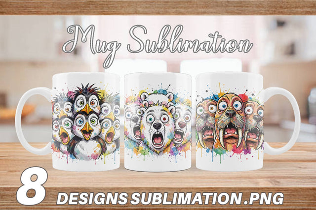 Mug Wrap Melting Arctic Animals Heatwave Sublimation artnoy 