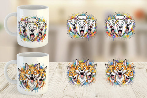 Mug Wrap Melting Arctic Animals Heatwave Sublimation artnoy 