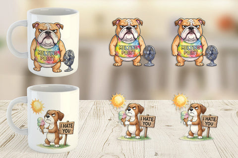 Mug Wrap Melting Summer Dog Sarcastic Watercolor Sublimation artnoy 