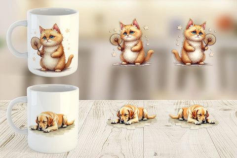 Mug Wrap Melting Summer Pets Sublimation artnoy 