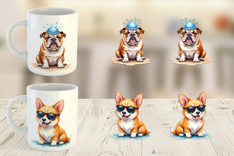 Mug Wrap Melting Summer Pets Sublimation artnoy 
