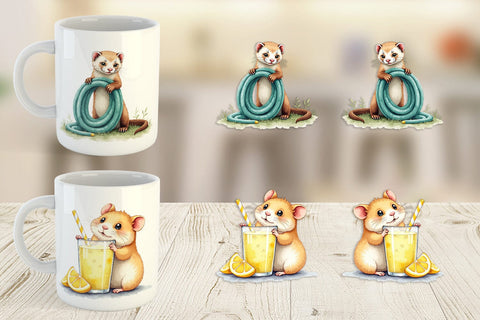 Mug Wrap Melting Summer Pets Sublimation artnoy 