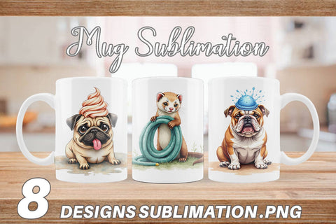 Mug Wrap Melting Summer Pets Sublimation artnoy 