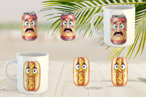Mug Wrap Melting Sweet Snack Watercolor Sublimation artnoy 