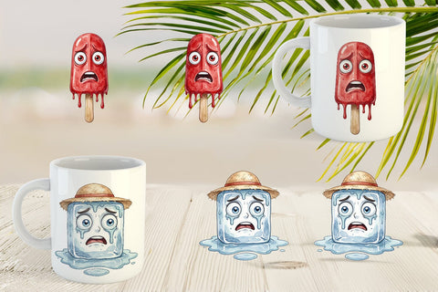 Mug Wrap Melting Sweet Snack Watercolor Sublimation artnoy 