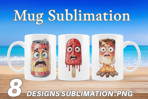 Mug Wrap Melting Sweet Snack Watercolor Sublimation artnoy 