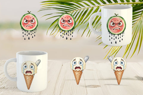 Mug Wrap Melting Sweet Snack Watercolor Sublimation artnoy 