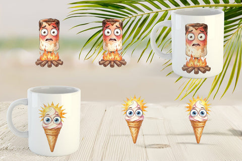 Mug Wrap Melting Sweet Snack Watercolor Sublimation artnoy 