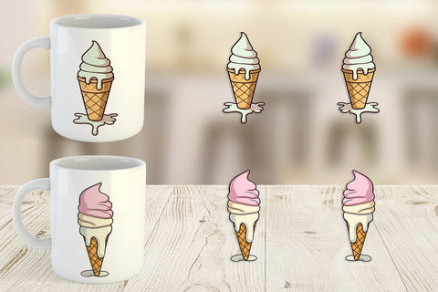 Mug Wrap Melty Ice Cream Sublimation artnoy 