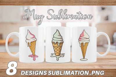 Mug Wrap Melty Ice Cream Sublimation artnoy 