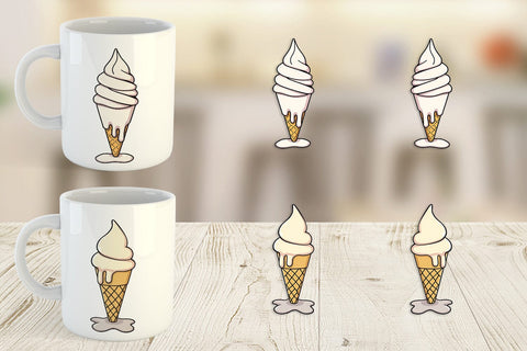 Mug Wrap Melty Ice Cream Sublimation artnoy 