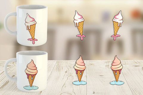 Mug Wrap Melty Ice Cream Sublimation artnoy 
