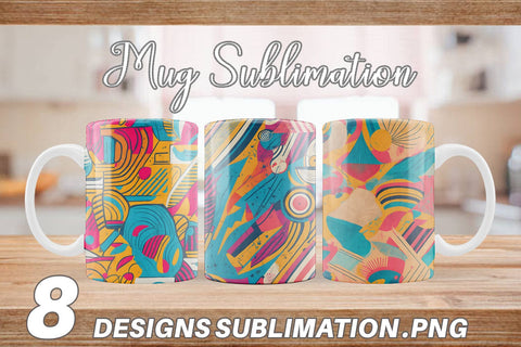 Mug Wrap Memphis Watercolor Sublimation artnoy 