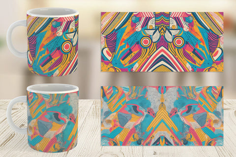 Mug Wrap Memphis Watercolor Sublimation artnoy 
